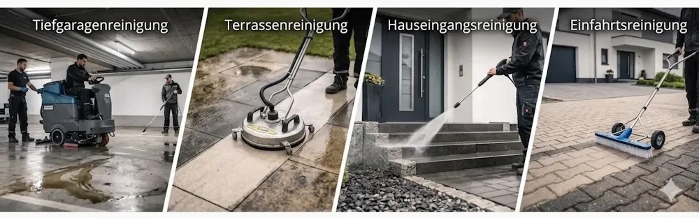 Reinigung Tiefgarage Eingangsbereiche Terrassen Einfahrten